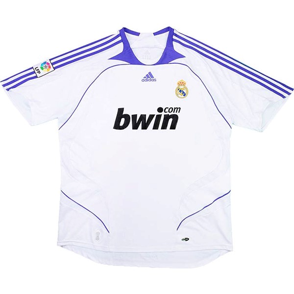 Tailandia Camiseta Real Madrid Primera Equipación Retro 2007 2008 Blanco